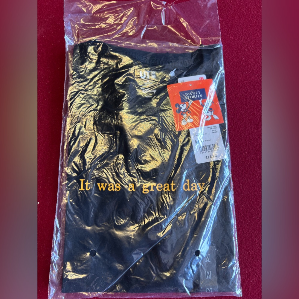Disney x Uniqlo Black Tee with Yellow Graphic